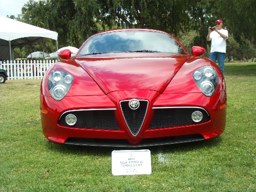 A new car at the Concours among the old a 2009 Alfa Romeo 8C Competizione