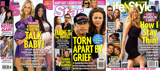 Us Weekly covers E's pregnant reality stars Kendra Baskett and Kourtney