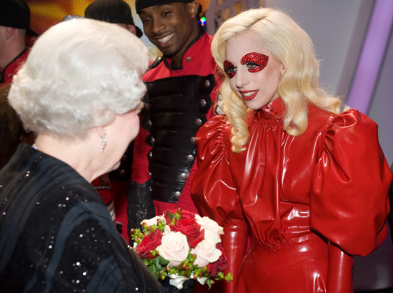 queen elizabeth ii young woman. Gaga meets Queen Elizabeth II