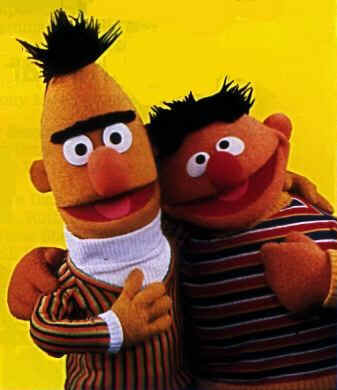 Bert and Ernie, legendary lovable Sesame Street icons, are in favor of 