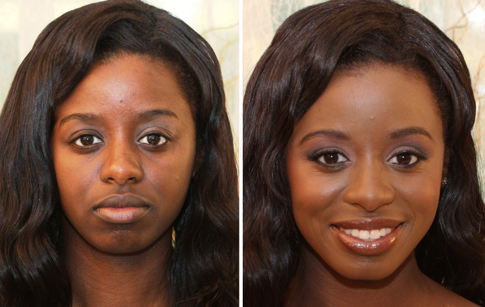 makeup before and after black women