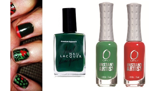 2011-11-25-1_holly_spots_french_christmas_xmas_festive_nails_nail_art_DIY_at_home_red_green.jpg