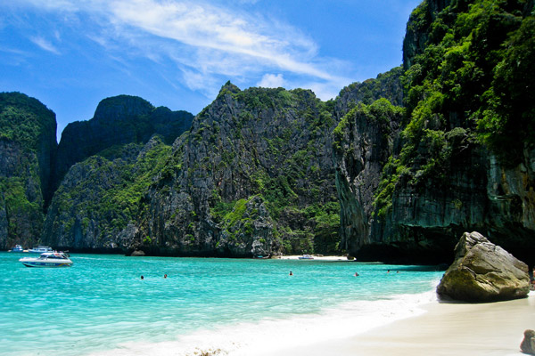 Maya Bay on Koh Phi Phi, where The Beach was filmed
