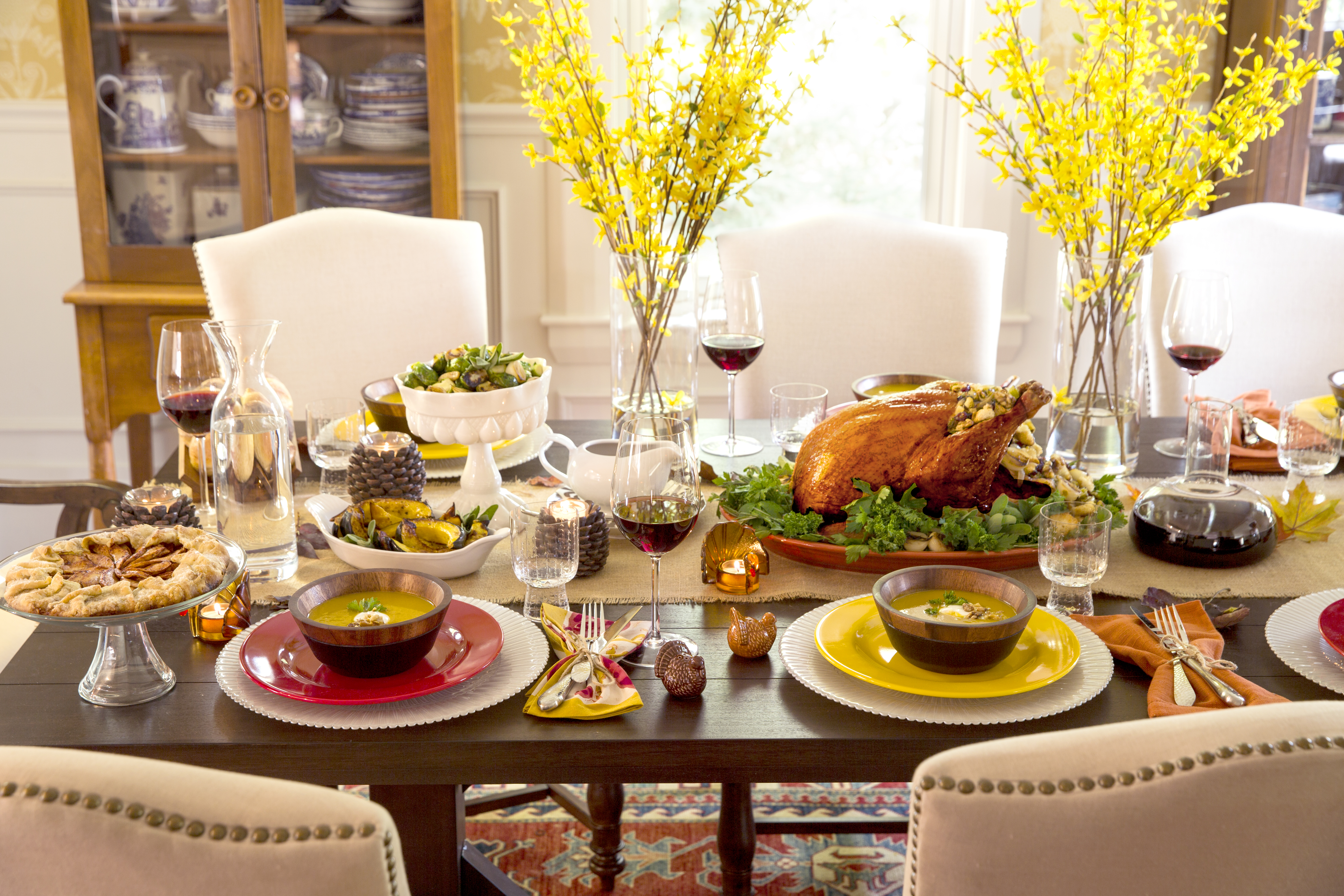 Thanksgiving Table with Food - Celebrations at Home