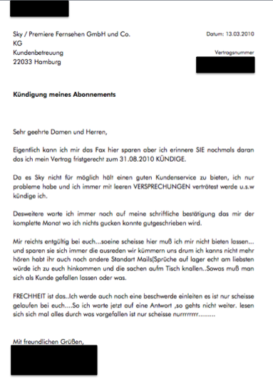 Die 5 lustigsten Kündigungsschreiben "Mit unfreundlichsten Grüßen"