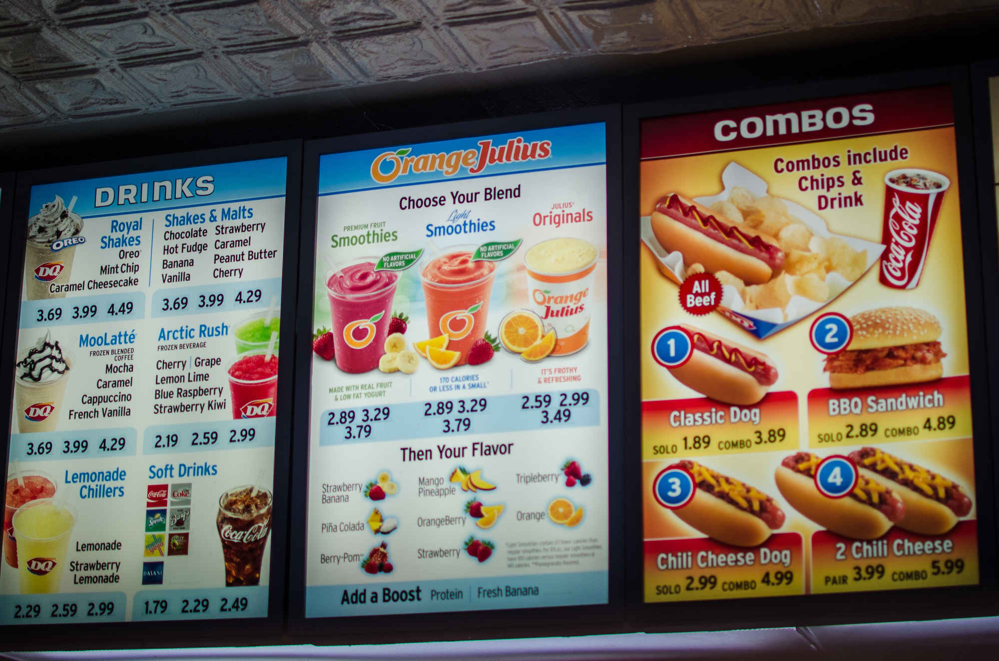 dairy queen menu orange board julius food things know didn restaurant nutrition inside nutritional info facts credit flickr huffingtonpost dq3