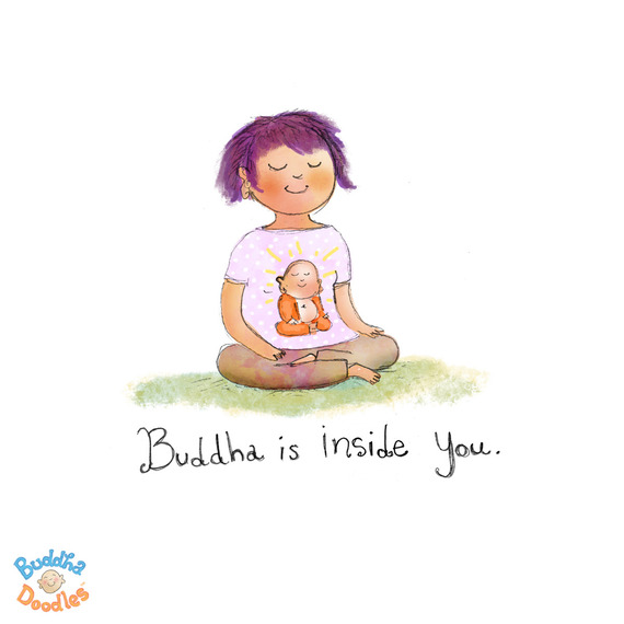 Today's Buddha Doodle - Close Your Eyes And