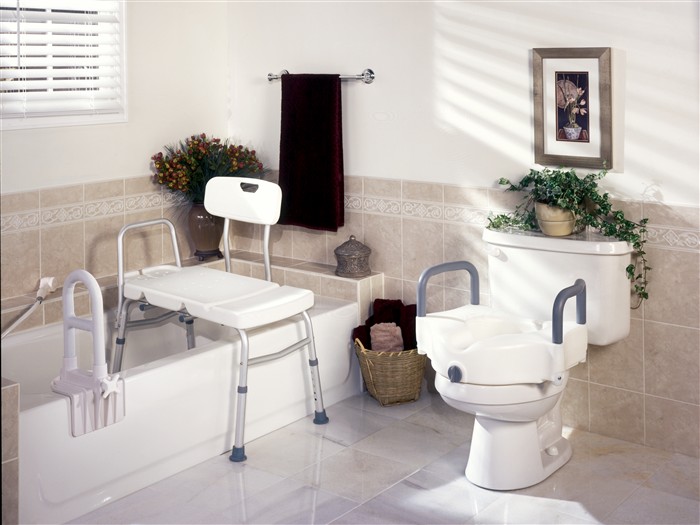 What are some safety tips for bathrooms for the elderly?