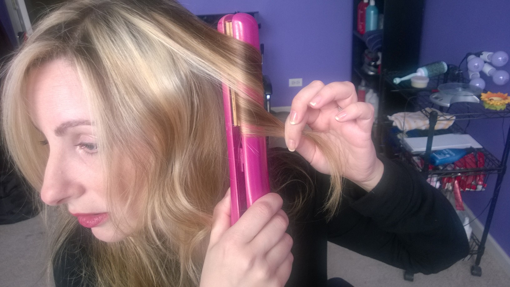 Curling hair with shop chi flat iron