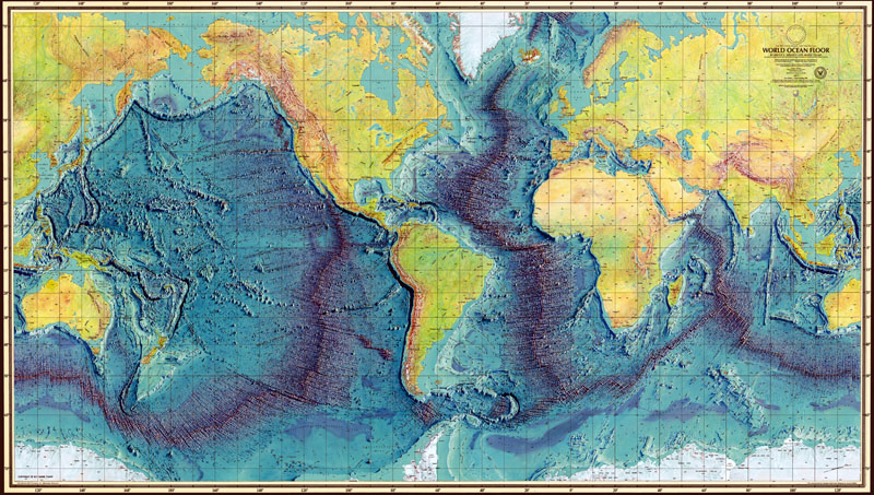 The mid-oceanic ridge wraps around the globe like a seam on a baseball.