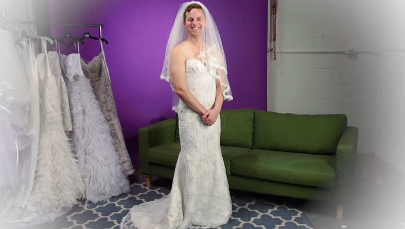 This Is What Happens When Guys Try On Wedding Dresses Huffpost