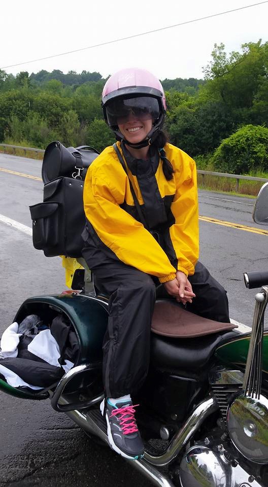 July 2015, traveling on a motorcycle to Niagra Falls with my husband