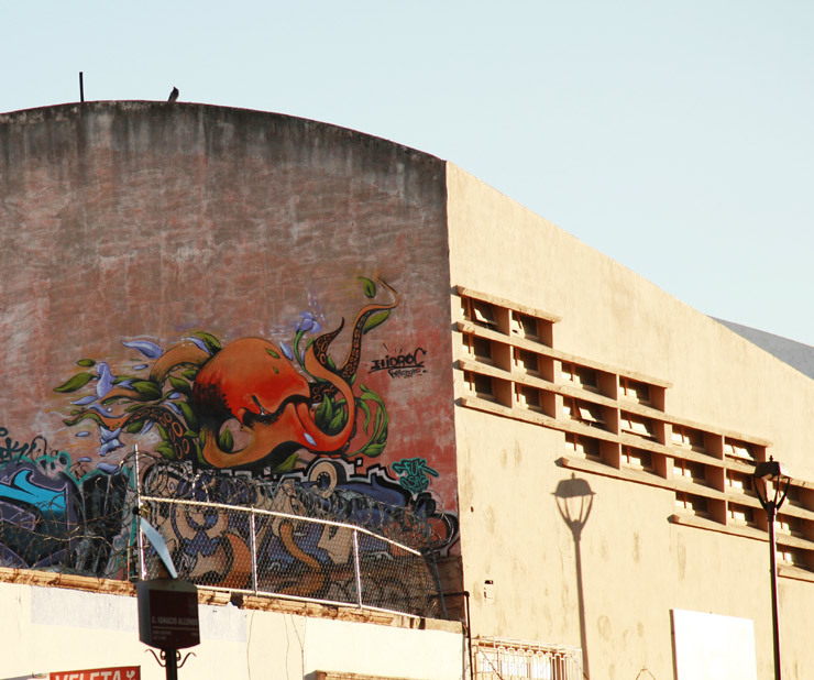 exican Desert City With A Few 'Street Art' Bloo