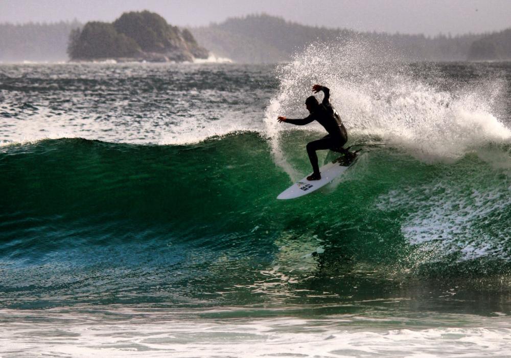 Surfing in British Columbia centres around the west coast 