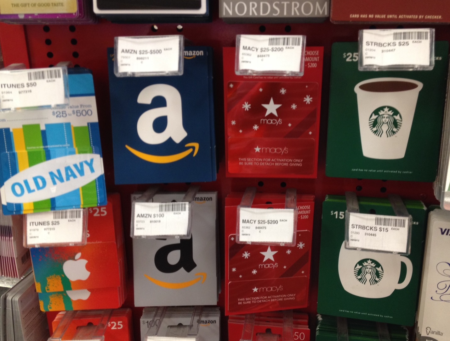 Discounted starbucks store gift cards