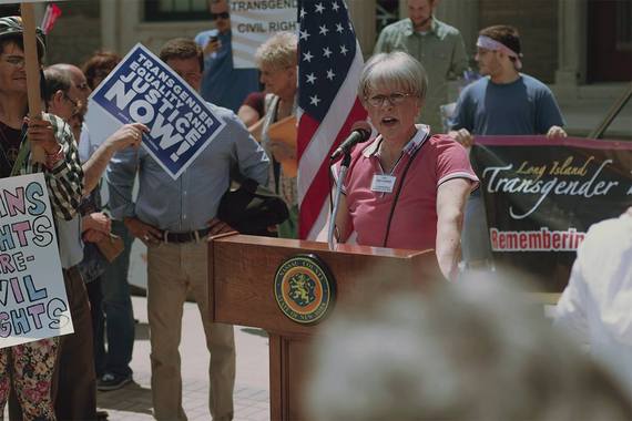 Juli Grey-Owens speaking at rally for transgender equality 