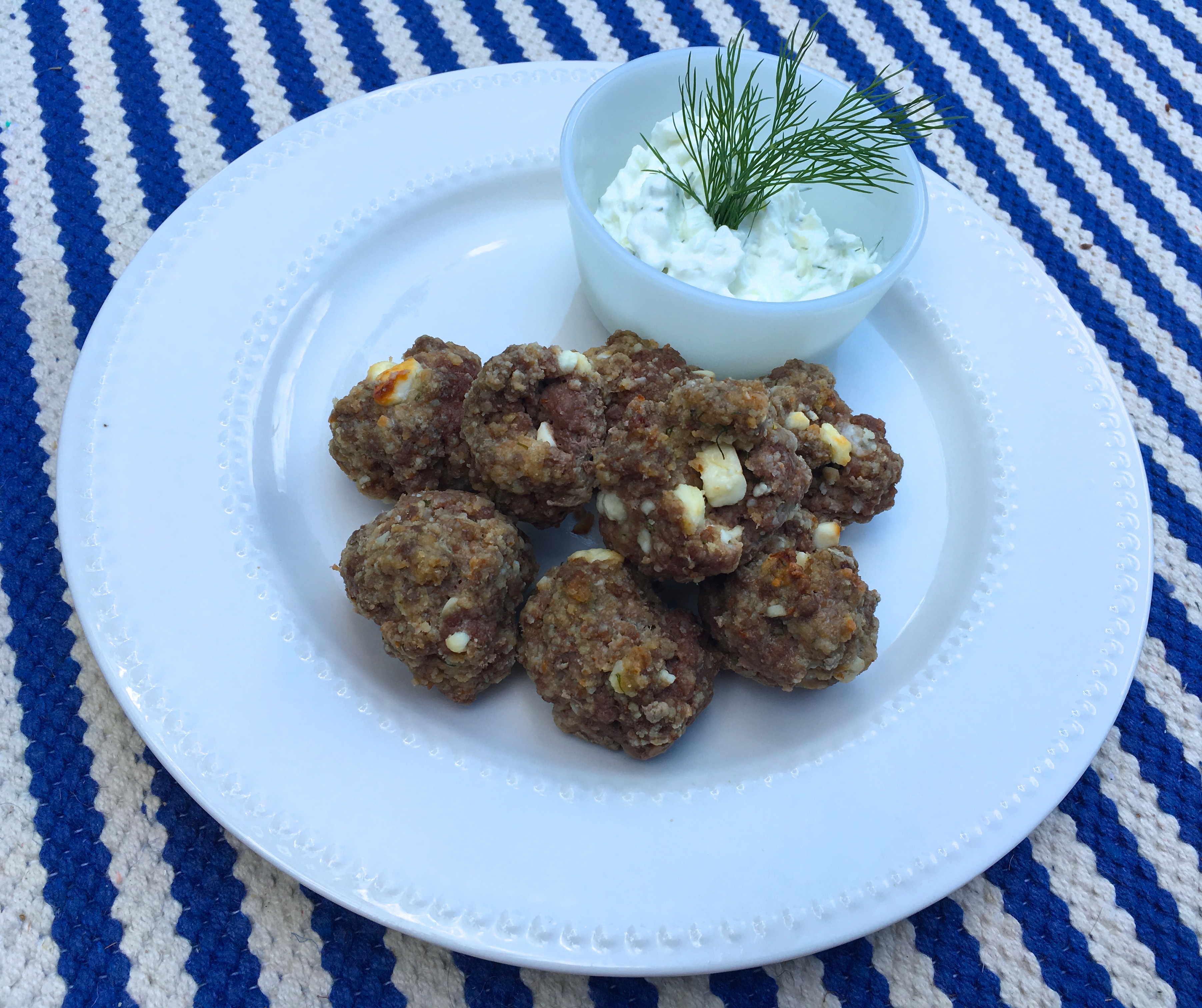 Bifteki Meatballs With Dill Tzatziki | HuffPost