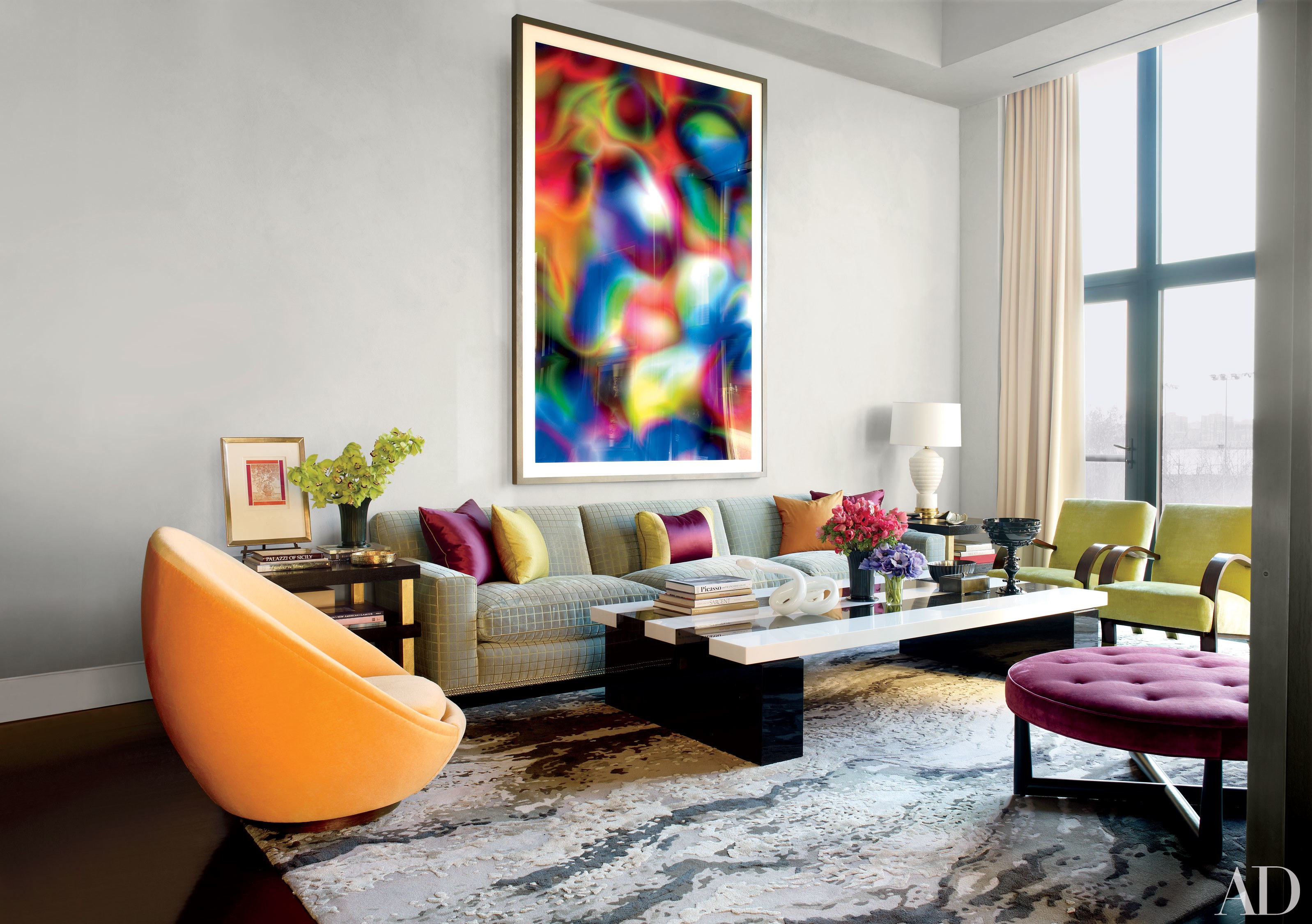 interior design living room bright colors