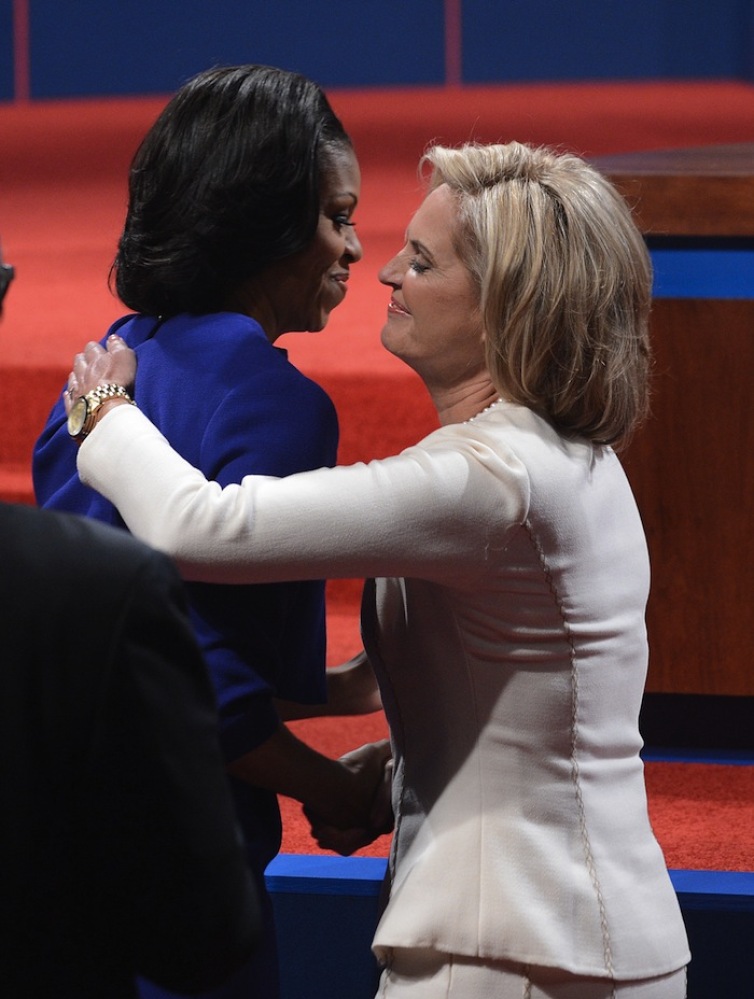 michelle obama ann romney perched proudly row university denver style michelle obama ann romney perched proudly row university denver style
