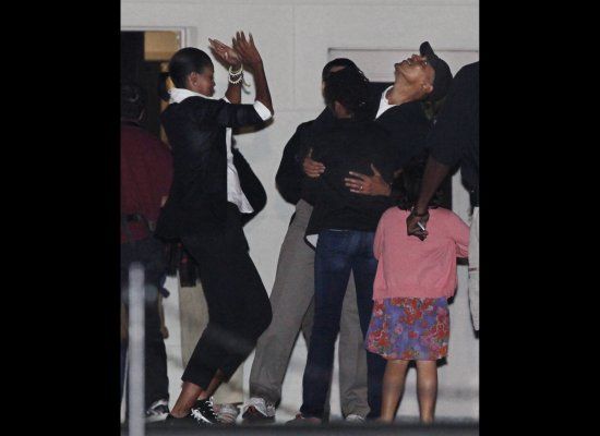 The Obamas at Lincoln Memorial Is Bo Up There?