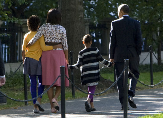 Obama Family At Church Wish Bo Were Here!!!