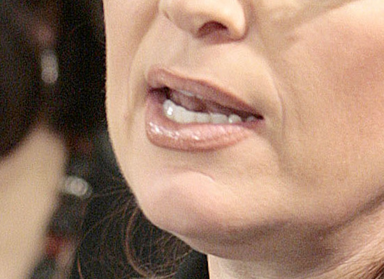 tattoo of lips. tattooed lip liner,