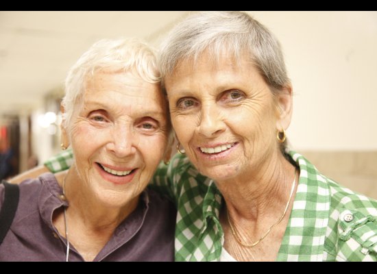 Anne Barbara and Joan Spaniard get their marriage license at the Bronx City