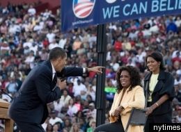 Barack Obama, Obama and Winfrey, oprah, Oprah campaigns for Obama, Oprah Obama, Oprah Winfrey