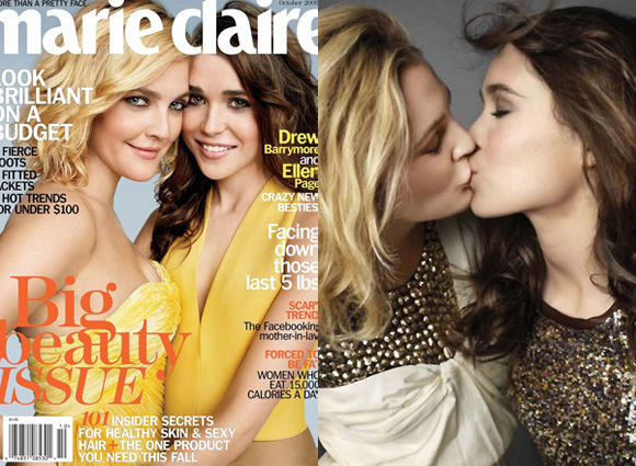 ellen page and drew barrymore kissing. Drew added, quot;She was in her