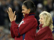 Michelle Obama Debuts New 'Do, Cool Kicks At World Series Game (PHOTOS)