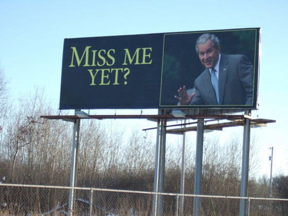 A billboard somewhere in America, just a couple of years after 2008