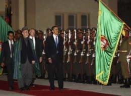 Obama, Karzai on red carpet