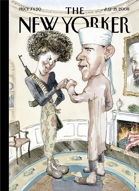 Image result for The New Yorker picture of Obama and Michele