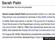 Palin's Wikipedia Entry Altered Before Announcement
