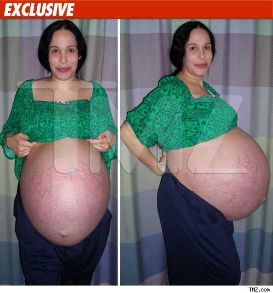 TMZ obtained a photo of Nadya Suleman's pregnant stomach shortly before 