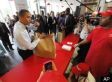 Obama Gets Frustrated At Handlers, Five Guys Crowd Goes Nuts As He Arrives (VIDEO)