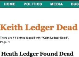 Heath Ledger, Heath LEdger Dead, Heath Ledger Death, Heath Ledger Died, Heath Ledger Dies, Keith Ledger, Keith Ledger Dead, Keith Ledger Died, Keith Ledger Dies