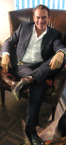 black cowboy boots with suit