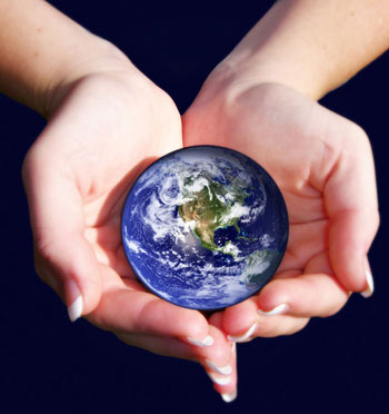 earth in hands photo