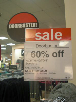 JCPenney Describes Sale as Doorbuster!