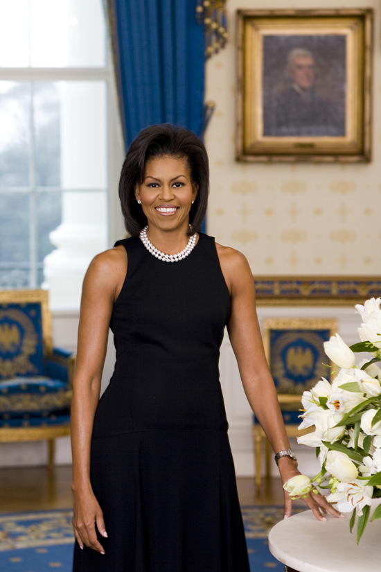 Michelle obama the view black and white clearance dress