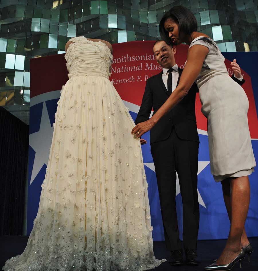 michelle obama inaugural doll white dress