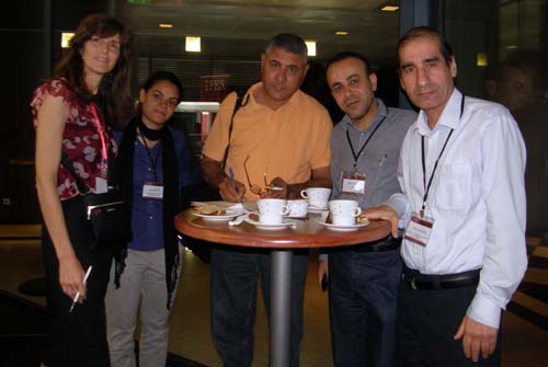 2011-06-05-ConfereesKristinaStockwoodIFEXCanadaRawdaAhmedEgyptGamalEidEgyptSamiGHalebYemenKhalidIbrahimIraqAbuFadil.jpg