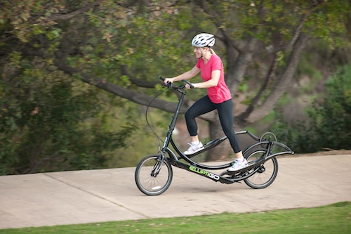 riding bike standing up