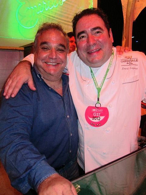 2012-02-27-SouthBeachWineandFoodFestivalFounderLeeSchragerwithculinarysuperstarEmerilLagasseatTheQ.JPG