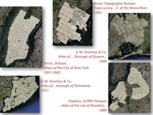 Examples of warped maps from NYPL Map Warper