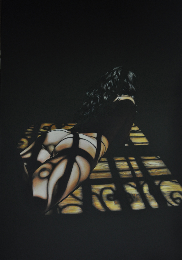 Dervish 3' (nude painting of large black woman) Painting by Victoria  Selbach