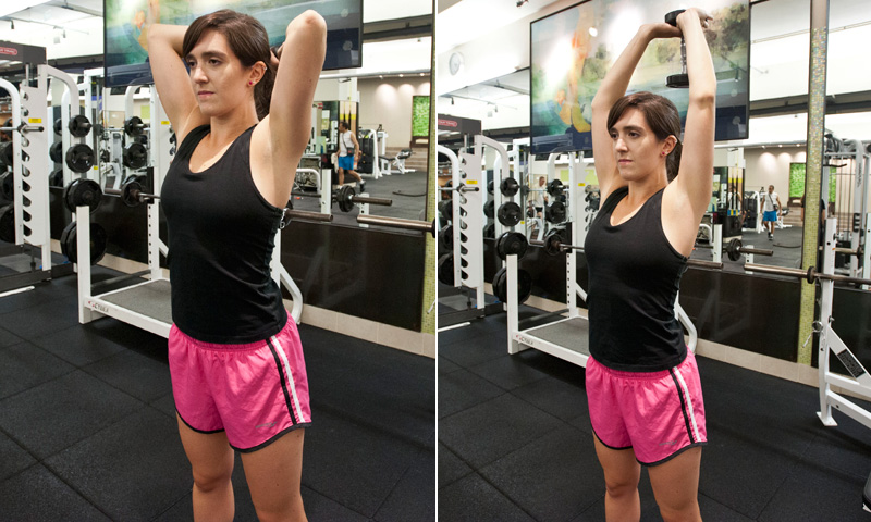 dumbbell overhead press triceps