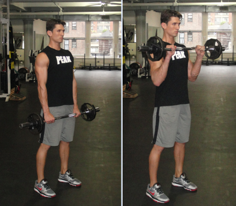 Standing dumbbell reverse discount curl