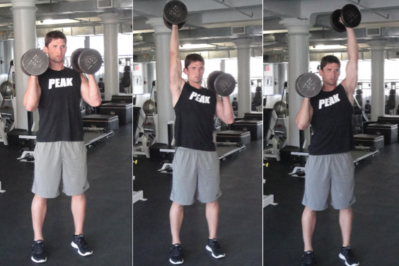 Shoulder Press -- Dumbbell -- Standing -- Alternating -- Neutral Grip